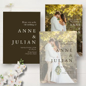 Modern Wedding invitation with 2 photos & QR Code