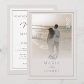 Modern Wedding Invitation with Bold Date Front (Devant / Derrière)