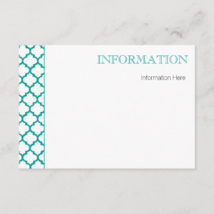 Modern Wedding-kaart met Marokkaans Patroon Informatiekaartje
