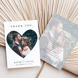 MODERN WEDDING koppel foto elegant hart lijst Kaart