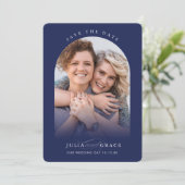 MODERN WEDDING koppel fotoboografie navy Kaart (Staand voorkant)