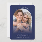 MODERN WEDDING koppel fotoboografie navy Kaart (Voorkant)