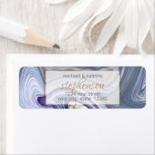 Modern Wedding Marbleized Paars Roos Agate Etiket (Insitu)