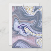 Modern Wedding Marbleized Paars Roos Agate Kaart (Achterkant)