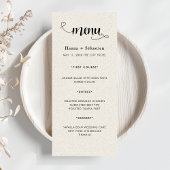Modern  Wedding Menu
