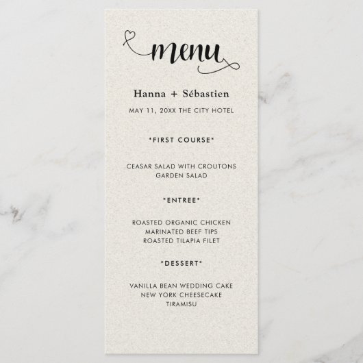 Modern  Wedding Menu (Devant)