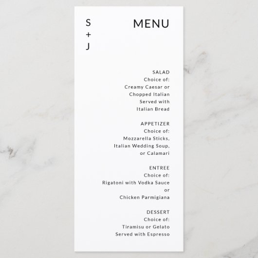 Modern Wedding Menu (Voorkant)