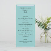 Modern Wedding Menu Card, Minimalist Custom Dinner (Debout devant)
