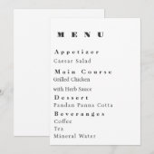 Modern Wedding Menu Template (Devant / Derrière)