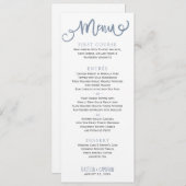 Modern Wedding Menus | Typografie (Dusty Blue) Menu (Voorkant / Achterkant)