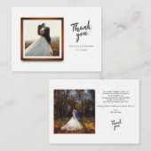 Modern Wedding Multi Foto bedankt Notitiekaartje (Voorkant / Achterkant)