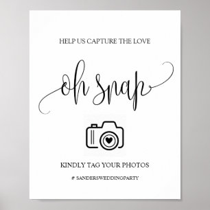 Modern Wedding Oh Snap Sign Poster