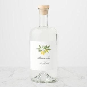 Modern Wedding Party Favor Limoncello Lemon Likeurfles Etiket