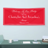 Modern Wedding Party Script Romantisch Rood Welkom Spandoek (Beurs)