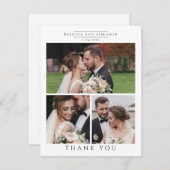 Modern Wedding Photo Collage Bedankkaart (Voorkant / Achterkant)