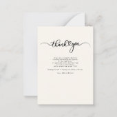 Modern Wedding Photo Hand-Lettered Dank Notitiekaartje (Achterkant)
