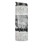 Modern Wedding Photo Monogram en datum van vastste Thermosbeker (Geroteerd rechts)