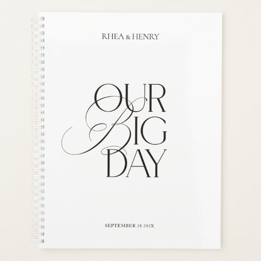 Modern Wedding Planner Notebook "Our Big Day" (Devant)