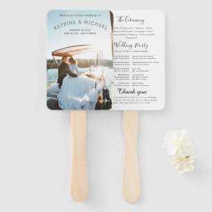 Modern Wedding Program Fans with Photo Handwaaier