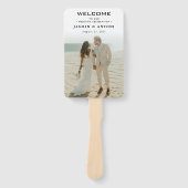 Modern Wedding Program Fans with Photo Handwaaier (Voorkant)