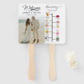 Modern Wedding Program Fans with Photo Handwaaier (Voorkant en achterkant)