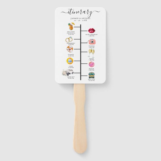 Modern Wedding Program Fans with Photo Handwaaier (Achterkant)