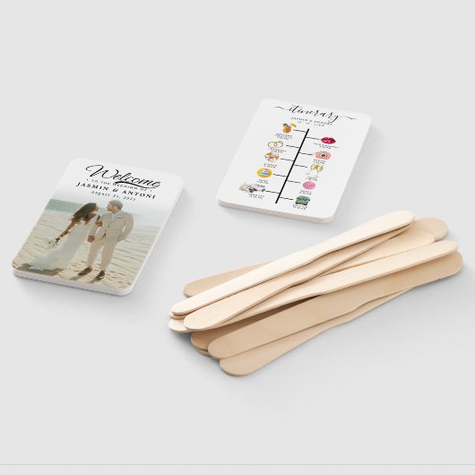 Modern Wedding Program Fans with Photo Handwaaier (Niet-gemonteerd)