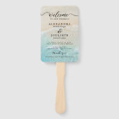 Modern Wedding Program Fans with Photo Handwaaier (Voorkant)