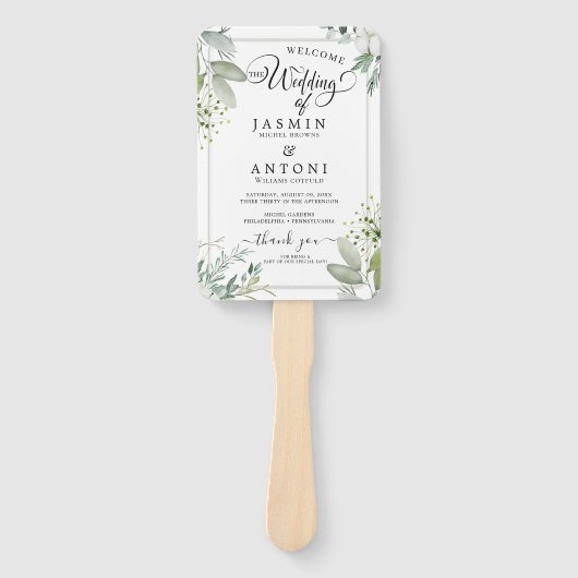 Modern Wedding Program  Handwaaier (Voorkant)