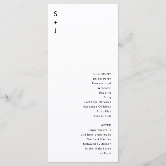 Modern Wedding Programma (Voorkant)