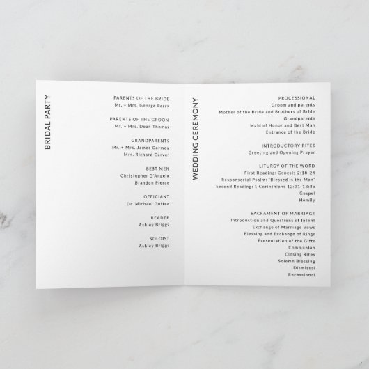 Modern Wedding Programma (Binnen)