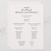Modern Wedding Programme (Voorkant / Achterkant)