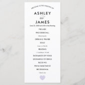 Modern Wedding Programme for Ceremony Lavender Hea Programma (Voorkant)