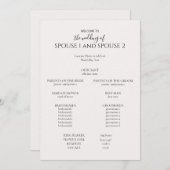 Modern Wedding Programme Programma (Voorkant / Achterkant)