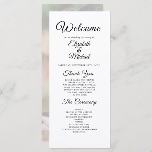 Modern Wedding Programme Programma (Voorkant / Achterkant)