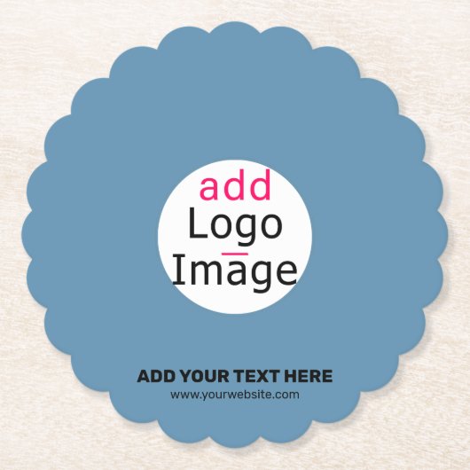 Modern Wedding Promo Dusty Blue Kartonnen Onderzetters (Voorkant)