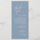 Modern Wedding Reception Dinner Thank You Card Programma (Voorkant)