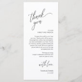 Modern Wedding Reception Dinner Thank You Card Programma (Voorkant)