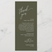 Modern Wedding Reception Dinner Thank You Card Programma (Voorkant)