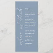 Modern Wedding Reception Dinner Thank You Card Programma (Voorkant)