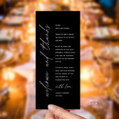 Modern Wedding Reception Dinner Thank You Card Programma