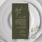 Modern Wedding Reception Dinner Thank You Card Programma