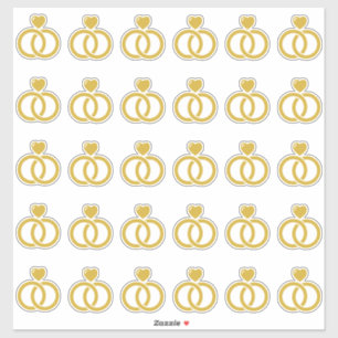 Modern Wedding Ring Kiss-Cut Sticker