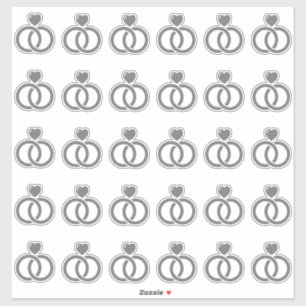 Modern Wedding Ring Kiss-Cut Sticker