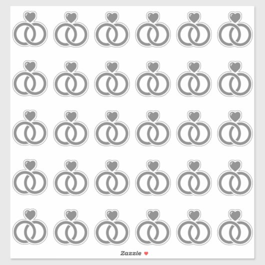 Modern Wedding Ring Kiss-Cut Sticker (Vel)