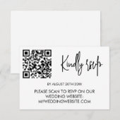 Modern Wedding RSVP Card with QR Code (Devant / Derrière)