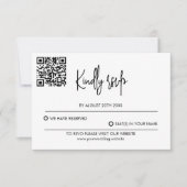 Modern Wedding RSVP Card with QR Code (Devant)