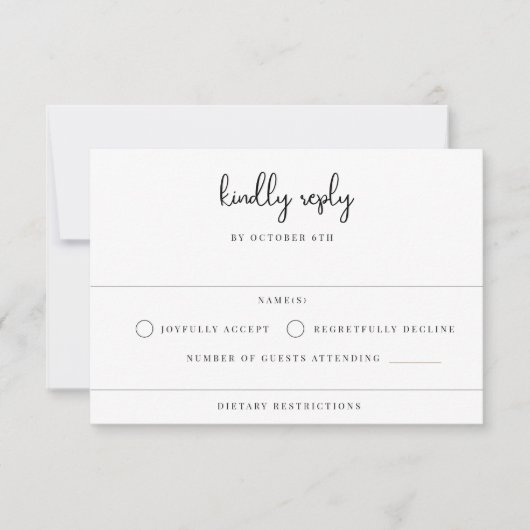 Modern Wedding RSVP Kaartje (Voorkant)