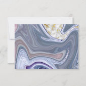 Modern Wedding RSVP Marbleized Paars Roos Agate (Achterkant)