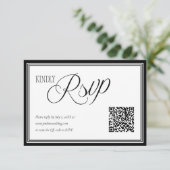Modern Wedding RSVP with QR code Card Kaartje (Staand voorkant)